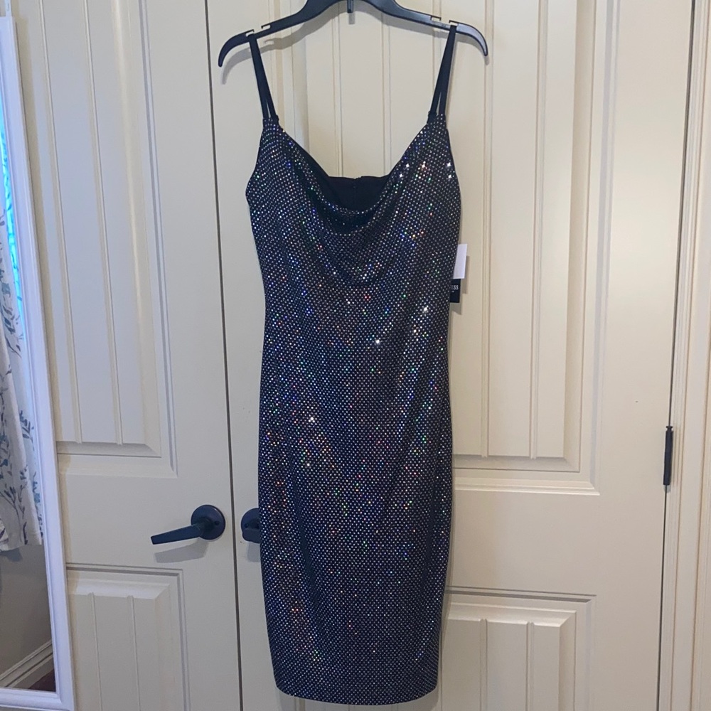 Guess Sparkling Black Mini Dress